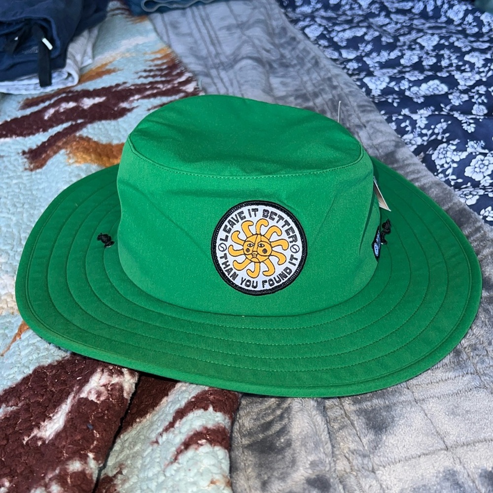 Parks Project Green Wide-Brim Bucket Hat with Sun Patch